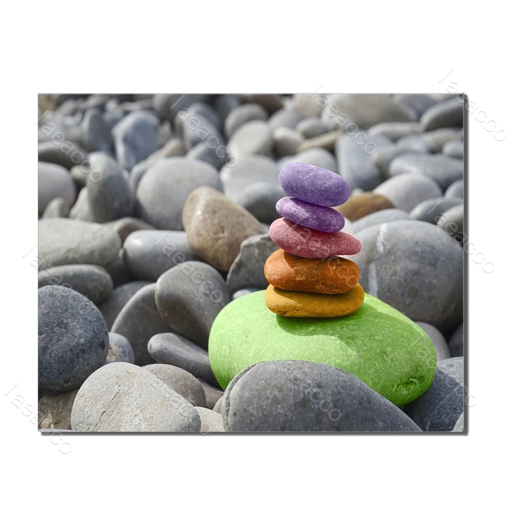 

Laeacco Nordic Style Painting in Canvas Stone Posters and Prints Wall Art Living Room Decoration Home Decor Accessories No Frame