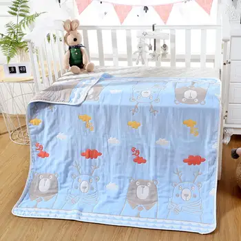 

Multi-color Baby Bath Towel Pure Cotton Six Layer Gauze Fabric Blanket Infant Soft Water Absorption Bath Towel 110CM