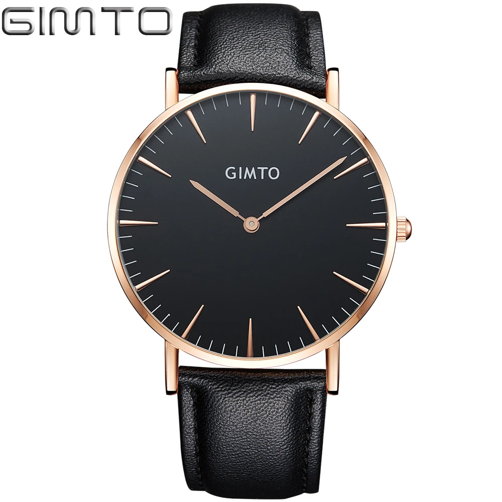 Prix pour 2017 Mens Montres Haut Marque De Luxe GIMTO Or Noir Quartz Montre Femmes Hommes Sport Militaire Montres En Cuir Relogio Masculino Prix pour 2017 Mens Montres Haut Marque De Luxe GIMTO Or Noir Quartz Montre Femmes Hommes Sport Militaire Montres En Cuir Relogio Masculino