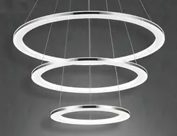 Новый современный светодиодный круглый ярус подвесной светильник кольцо освещение хромированный круг огни для столовой гостиной акрил