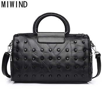 

MIWIND 2017 Women Genuine Leather Messenger Bags Sheepskin Handbags Famous Brands Designer Female Crossbody Shoulder Bag TJK1076