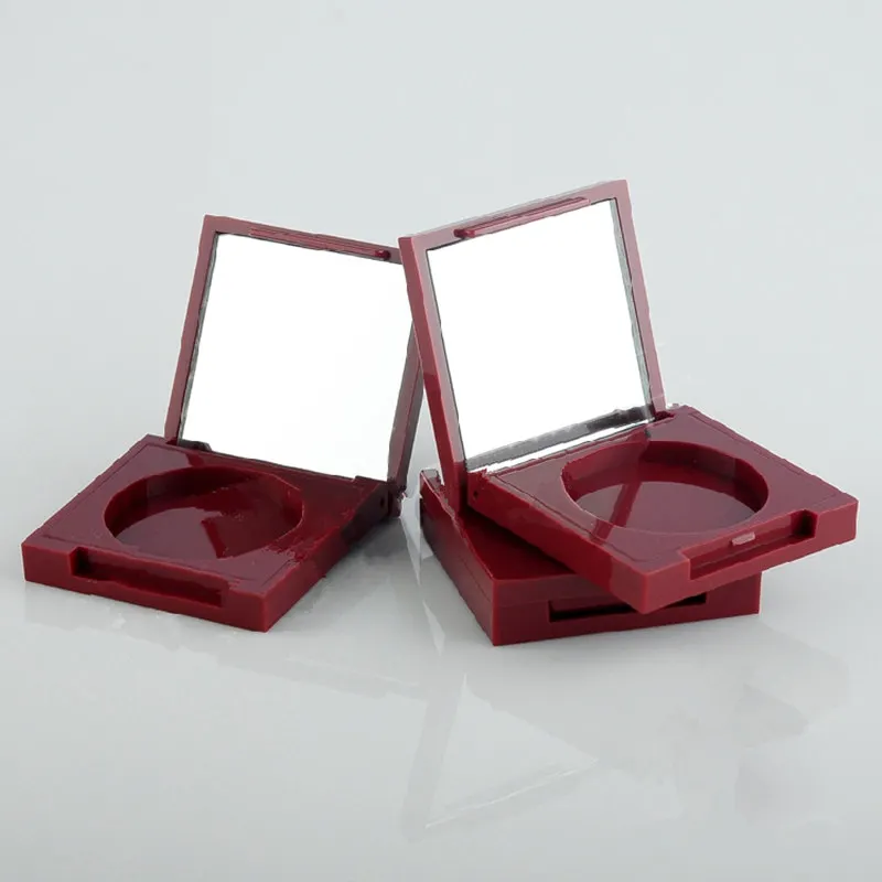 empty powder jar with mirror Cosmetic plastic powder compact Makeup