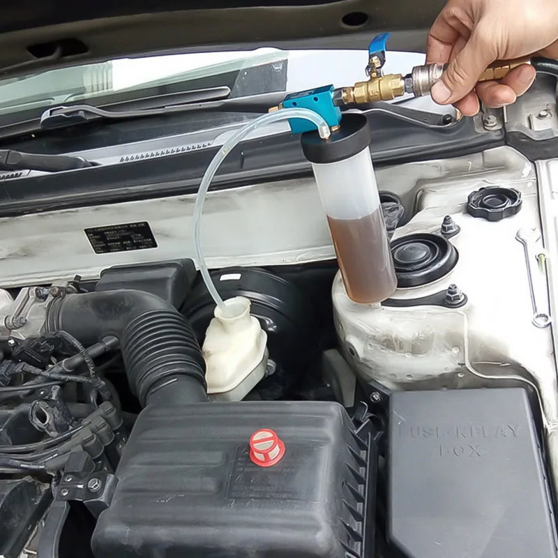Tanie Auto hamulec samochodowy płynny olej zmiana narzędzie zamienne sprzęgło hydrauliczne pompa olejowa zawór oleju pusty wymiana zestaw osuszony akcesoria samochodowe