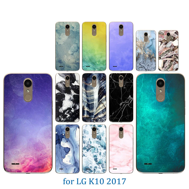 Luxury Matte For LG K10 2017 Back Cover FOR M250 M250N X400 Coque Soft Silicone Crystal Color Stone Pattern Phone Case |