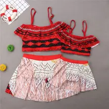 Одинаковые купальники для всей семьи, купальник для мамы и дочки, летний купальный костюм для женщин и девочек, бикини, танкини, укороченный топ+ юбка, 2 предмета