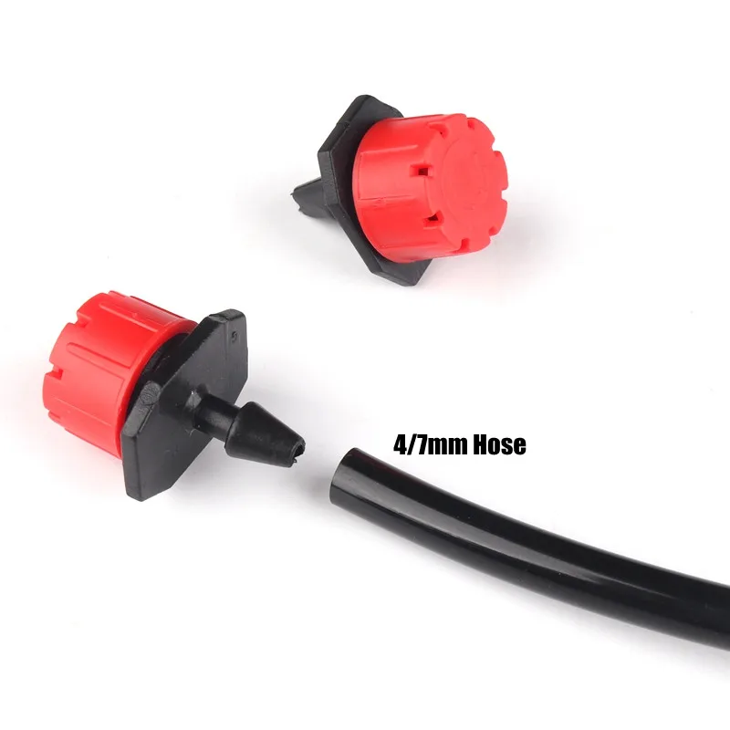 20-500pcs Red Adjustable Dripper Garden Micro Drip Irrigation Supplies Watering Anti-clogging Sprinklers For 4/7mm 1/4 Inch Hose