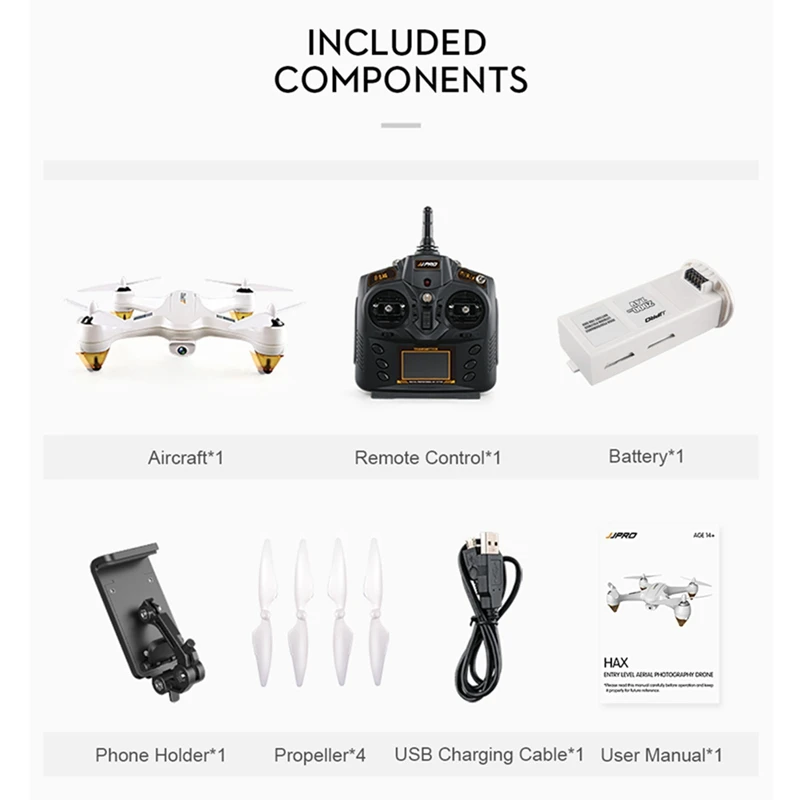 JJRC JJPRO X3 HAX бесщеточный Двойной gps wifi FPV w/1080 P HD камера RC Дрон Квадрокоптер RTF VS Hubsan H501S X4 PRO H502E - Цвет: White