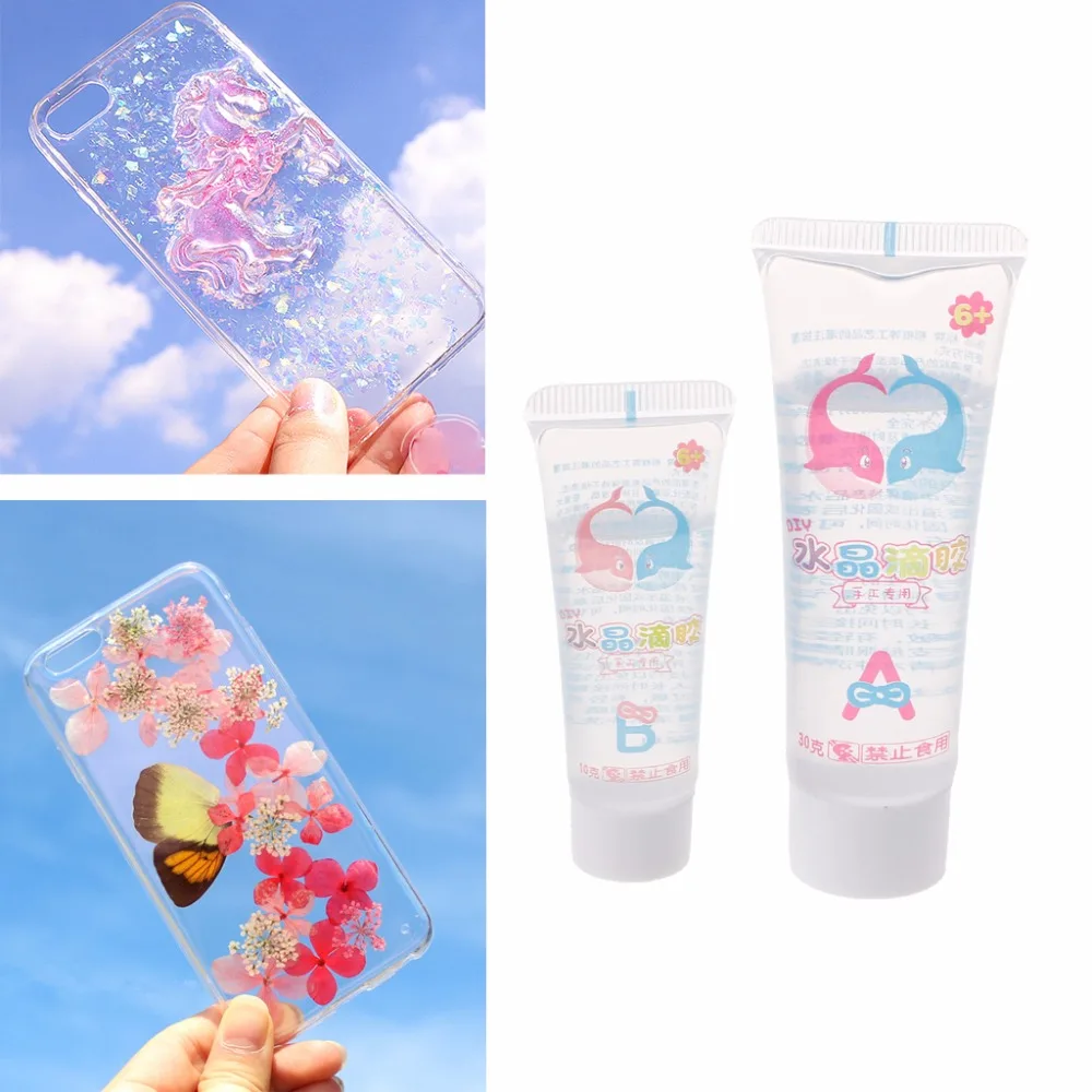 

1 Set Clear Resin Epoxy High Adhesive 3:1 AB Glue White For DIY Jewelry Making New Hot