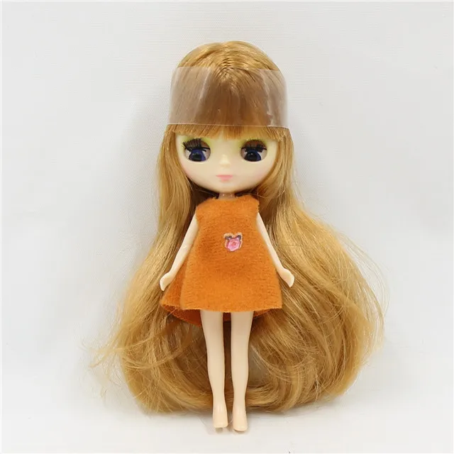 DBS blyth mini doll 10CM BJD normal body doll long hair 10cm toy anime random dress as a gift 7