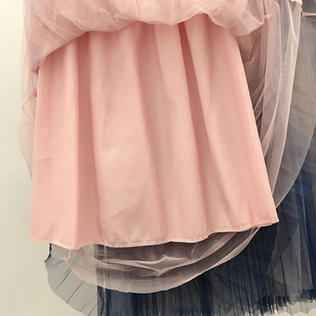 Разные цвета 2019 летние юбки слои длинные женские фатиновая юбка в сетку кружевная юбка для принцесс Вечеринка SkirtMaxi длинные юбки 25
