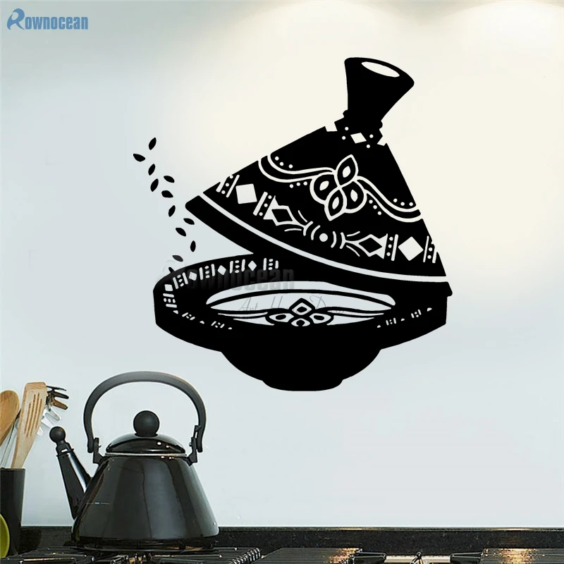 Retro vintage Teaware Home Decor Art Tea Utensils Kitchen Wall Stickers Vinyl Removable Home Decoration DIY cuisine muraux D588