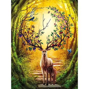 

DIY 5D Full Diamond Painting Cross Stitch deer Mosaic Diamond Embroidery Needlework Patterns Rhinestone kits