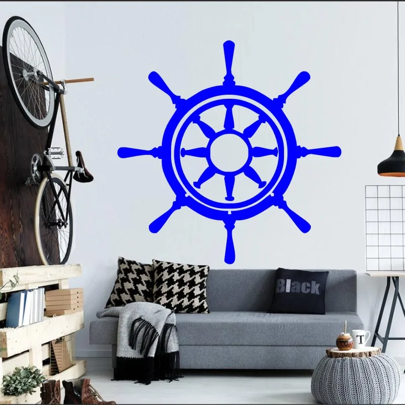 

High quality boat steering wheel nautical living room wall stickers Art Mural wall decor vinyl home decoration stickers F-65