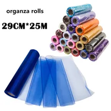 29 см* 25 м дешевые ткани из органзы Тюль rolls стул створки