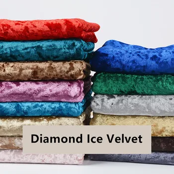 

SOFT Smooth Stretch Diamond Ice Velvet Fabric Luxury Flocked Fleece Cloth For Sofa Curtain Decoration Sewing Clothes Dress DIY