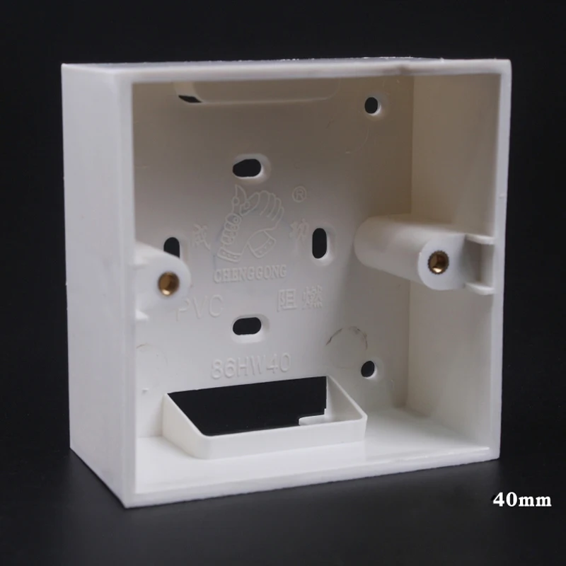 

5pcs Universal 86 Type 40mm Wall Mount Switch Box PVC Junction Button Switch Socket Wiring Box