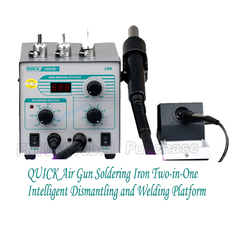 gas welding machine Quick 706W+ Digital Display Anti-static and Constant Temperature Lead-free Soldering Iron Dismantling and Welding Platform lincoln electric ac 225 arc welder