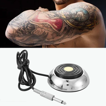 

Professional High quality Mini Stainless Steel Round Tattoo Foot Pedal Switch Tattoo makeup gun Machine Power Supply Accessories