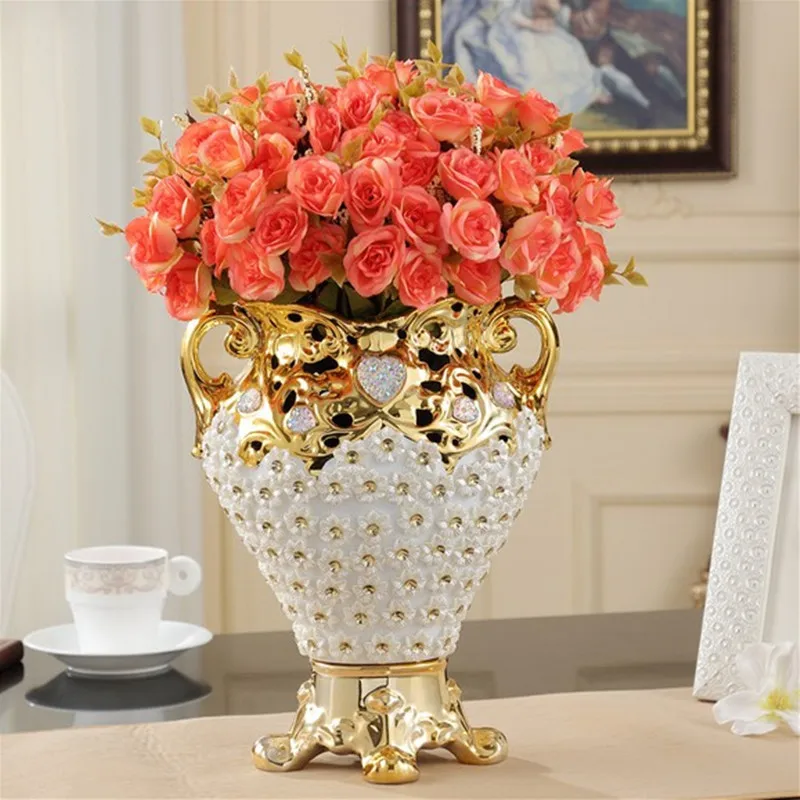 Луи Мода Европейский Стиль Керамическая гигантская ваза роскошные украшения гостиной ТВ шкаф стол свадебный подарок