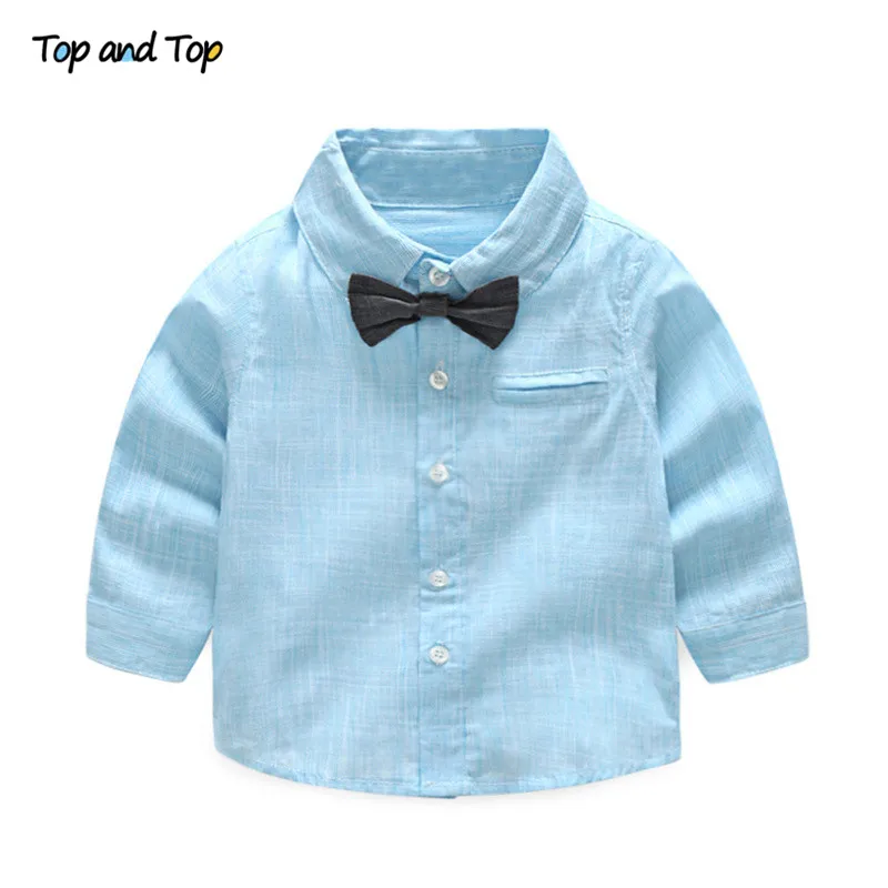 Top and Top 2018 New Arrival Summer Baby Boy Shirt Formal Cotton Bow ...