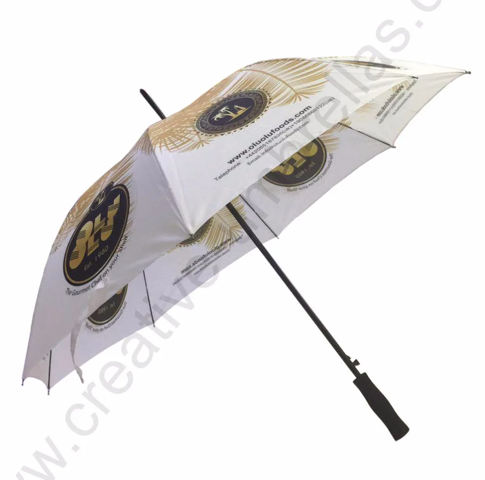 

Customized mass cargo Oem Ex-factory 120cm dia promotion golf umbrella anti-rust fiberglass advertising food outdoor parasol