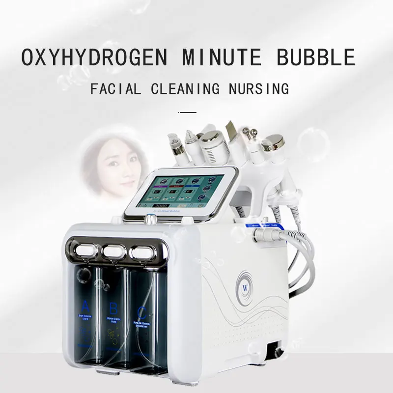 6 в 1 водородный кислород маленький пузырьковый уход за кожей кислородный очищающий аппарат для лица увлажняющий для тонких линий инструменты для красоты