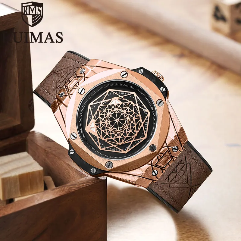 

2019 Popular Men Quartz Watches Personality Hollow Out Rotary Table Skull Design Big Dial Army Military Wrist Watch Mens Student