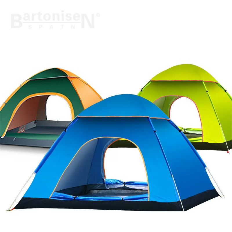 

2018 New Portable single Layer outdoor tent 2 seconds open 3-4 full automatic rainproof tent camping