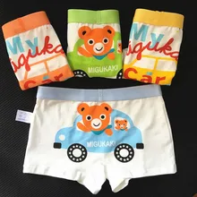 3 шт./лот Детские Боксеры для мальчиков хлопковое нижнее белье студент трусы Дети Милые Носки с рисунком медведя из мультика краткое Мальчик короткие Детские трусы, трусики От 2 до 10 лет