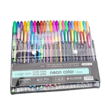 2Pcs/set 48 Colors Sketch Neon Pen Highlighter Ffluorescent Marker Painting Drawing Stationery Line Pen DIY Drawing Crafts Set pentel cartoons sketch pen jm20 ash drawing pen draft line pen