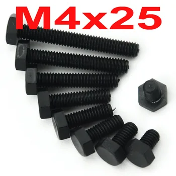 

( 100 pcs/lot ) Metric M4 x 25mm Black Nylon Hex Bolt, Hexagonal Screw.