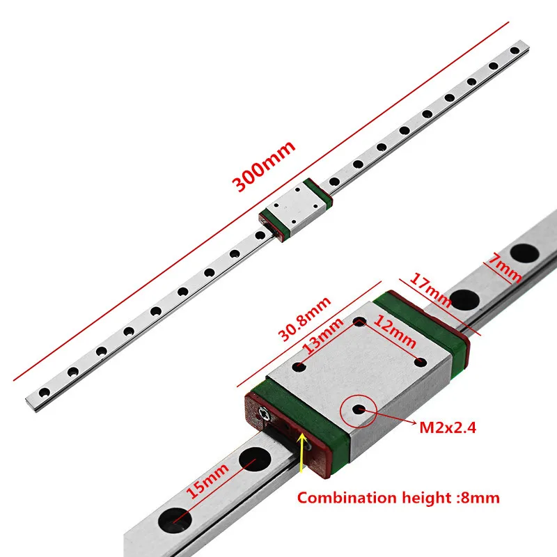 Suleve 1 шт. 300 мм Подшипниковая сталь малогабаритная линейная направляющая с MGN7H блок ЧПУ Инструмент для различных применений раздвижных механизмах