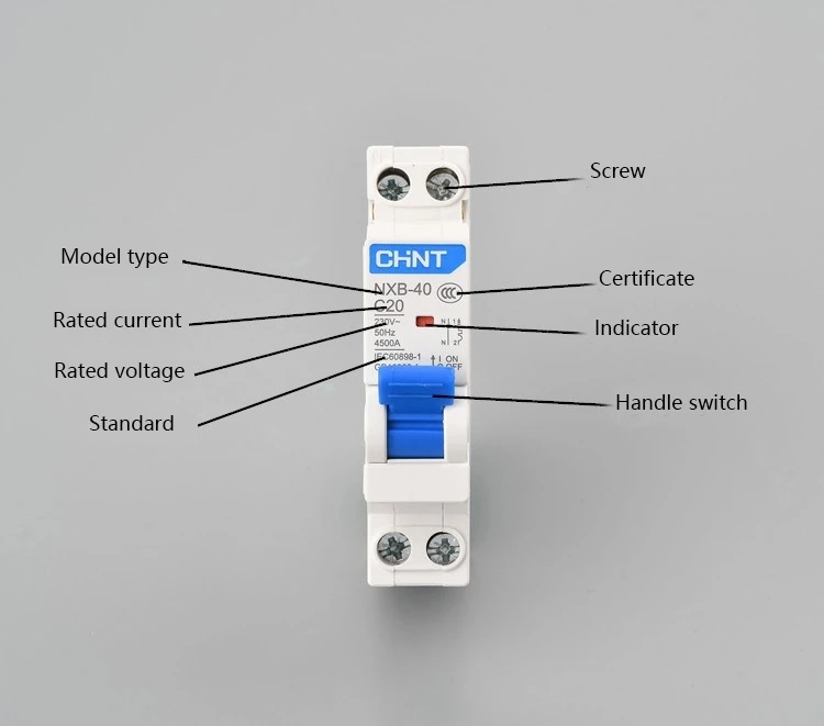 CHINT 1P+ N 6A/10A/16A/20A/25A/32A/40A мини-автоматический выключатель MCB DPN Houlsehold выключатель DZ47 с индикацией 230 В для дома