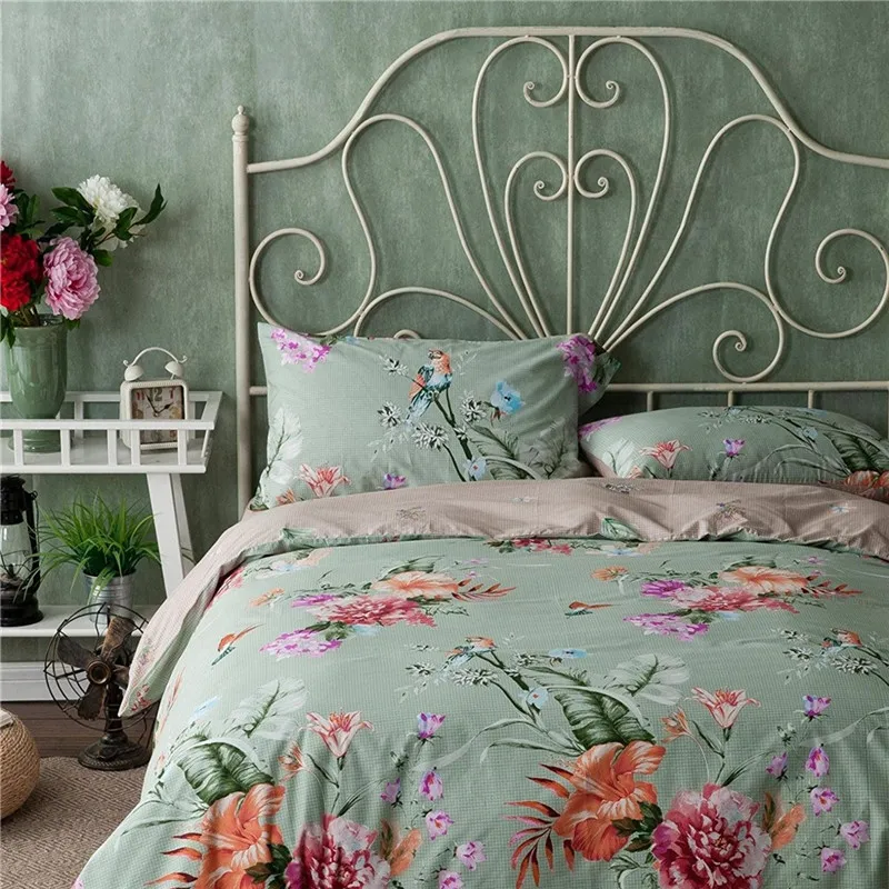 Fadfay 100 Cotton Sheet Pillowcase Duvet Cover Set Pastoral Bird