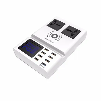

Multi-port USB Terminal Charger QC 3.0 Wireless Charger For Mobile Phone Charger Universal AC Power Extension US Plug LED