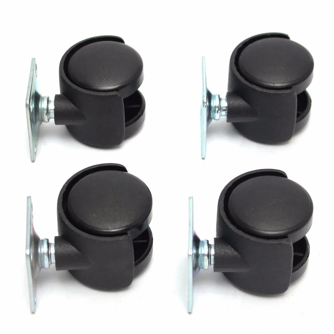 4pcs Black Swivel Plate Caster Nylon Wheel Chair Table Castor Replacement 30mm Mayitr Hardware Casters For Furniture Machinery