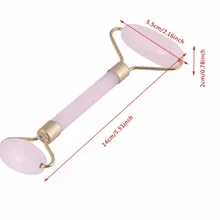 Натуральный розовый кварц кристалл целебный массаж палочка Gua Sha красота роликовый каменный массажер двойная голова лицо шеи тела роликовый массажер