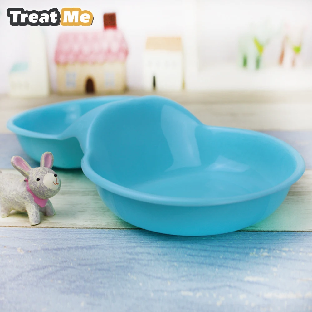 Dual Port Dog Food Dish Bowl for small dogs Poodle Puppy Pet Feeder Dog