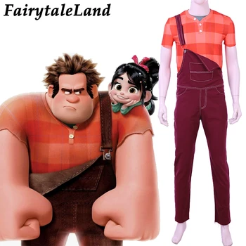 

Wreck-It Ralph Cosplay Costume Halloween Outfit Cosplay Cartoon Ralph Jumpsuit Fancy Overall Men Party Suit