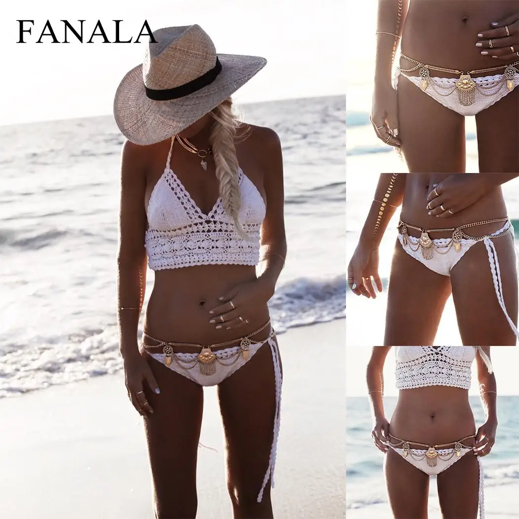 

Women Casual Pendant Bells Chain Body Bikini Chain Link Hollow Belly
