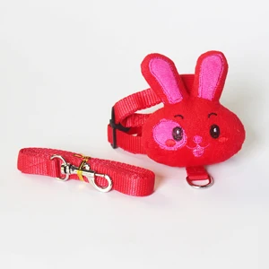 Милые плюшевые игрушки собаки жгут высокое качество прочный нейлон ошейники и поводок набор спорт на открытом воздухе регулируемые ошейники для Dogs20E - Цвет: Розово-красный