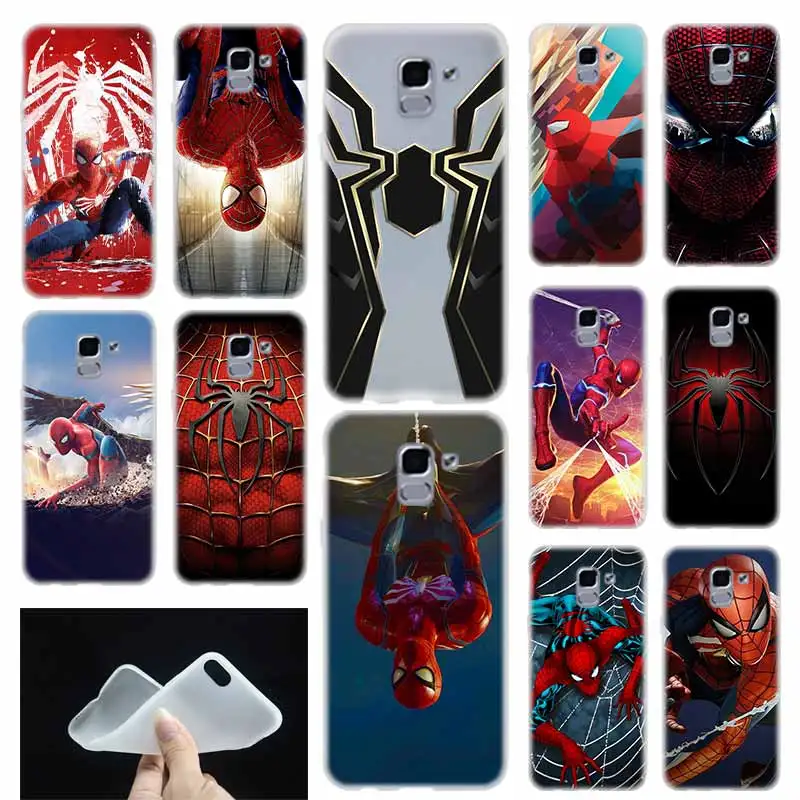 

case Soft Coque For Samsung Galaxy J6 J8 J3 J5 J7 J4 Plus 2018 2016 2017 EU Prime Pro Ace spiderman marvel superheroes Pattern