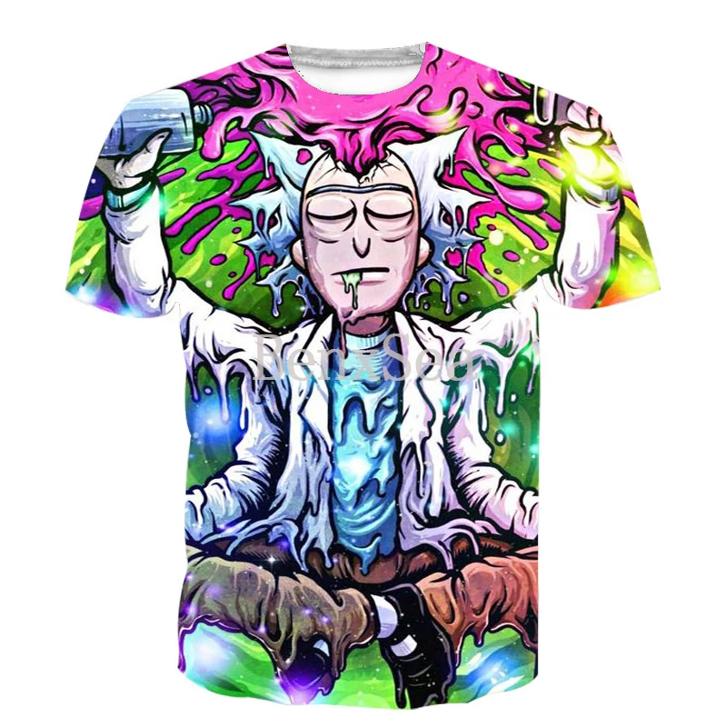 

Rick And Morty Hip Hop Harajuku T Shirt Graphic Tee Shirt Fashion Casual Tops Space Galaxy Comfortable Tshirt