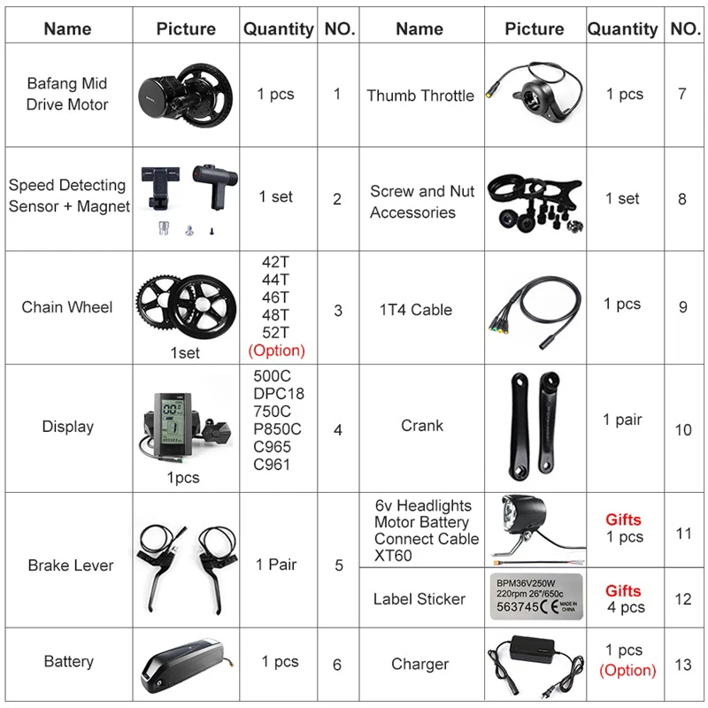 Discount Lock Battery 17.5Ah Bafang BBSHD 48V 1000W Mid Motor Kits E-bike Samsung Cell Motor Kits Display DIY Electric Bicycle Parts 2