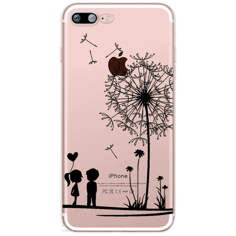 Elephant Butterfly Dandelion Patterned Soft Silicone TPU Phone Case Cover For iphone 7 8 6 6s Plus 5 5s SE X Xs XsMax Xr Coque
