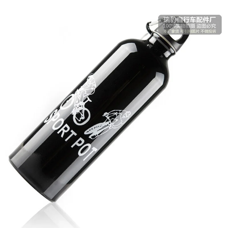 West biking 750 мл портативный алюминиевый сплав велосипед походная фляжка бутылка для воды с карабином упакованный велосипед бутылка для воды - Цвет: black