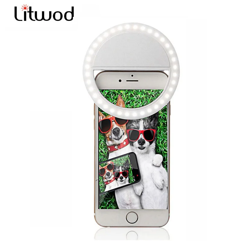 

Litwod Z35 Led Stepless adjusted Selfie Ring Flash Light Camera Enhancing Photography Luminous Lamp for iPhone7 6 Samsung S5 S4