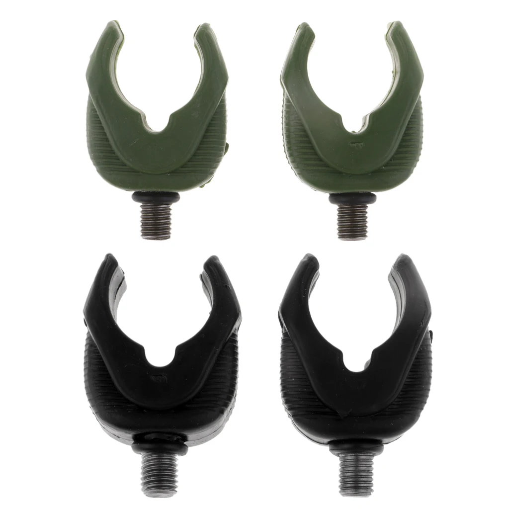 2pcs Fishing Rod Rest Holder Green/ Black Silicone Butt Rod Pod Stand Bracket For Saltwater Fishing.