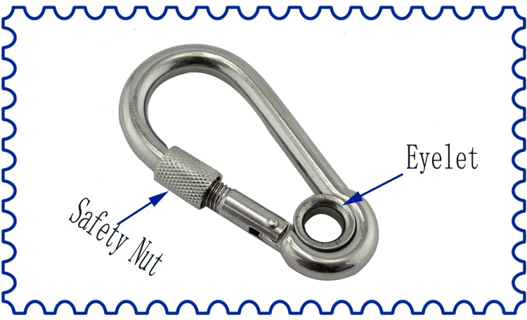 Нержавеющая Гайка Болт ушко крючок-карабин SUS304 DIN5299C Стопорная гайка пружинная защёлка, крючки, станок и 9*90 мм 10*100 мм 11*120 мм 13*160 мм
