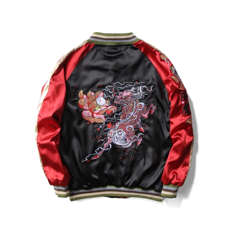 Deux 2017 Bomber Lotus Hiver Base Jacketpink Unisexe Manteaux Vestes Veste Côtés Black Femmes unisex unisex Brodé Jacket De Chaquet Boho Inspiré Style Chinois Tiger W2E9IYDH